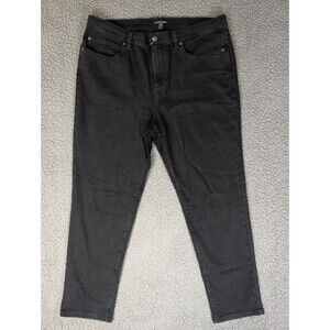 Eileen Fisher Women's Jeans Black Straight-Leg Denim Minimalist Preppy Large 36